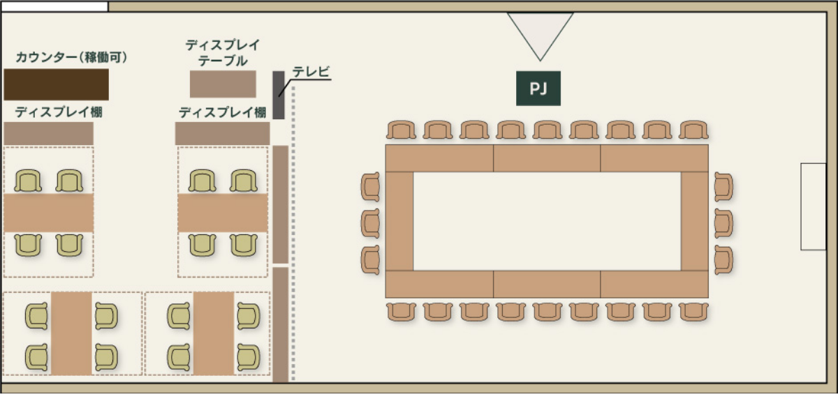 ロの字形式例（サロン席あり）